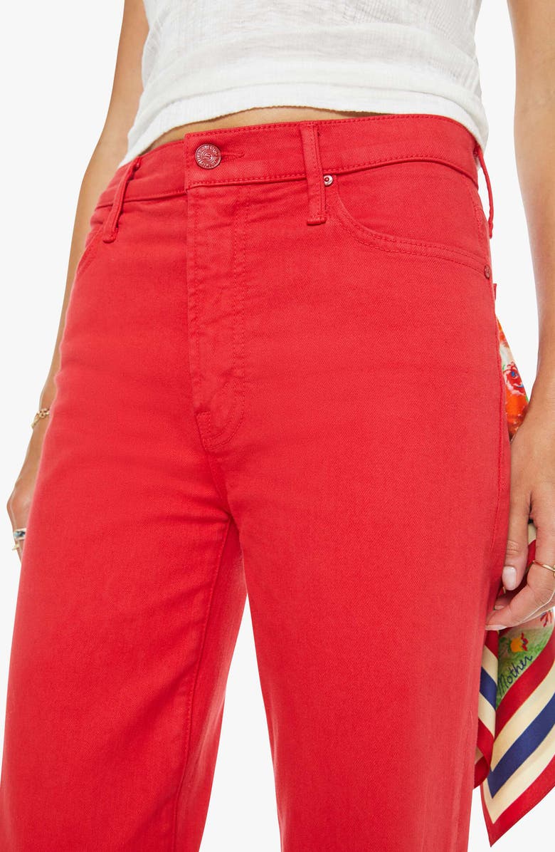 MOTHER The Kick It High Waist Straight Leg Jeans, Alternate, color, Tango Red