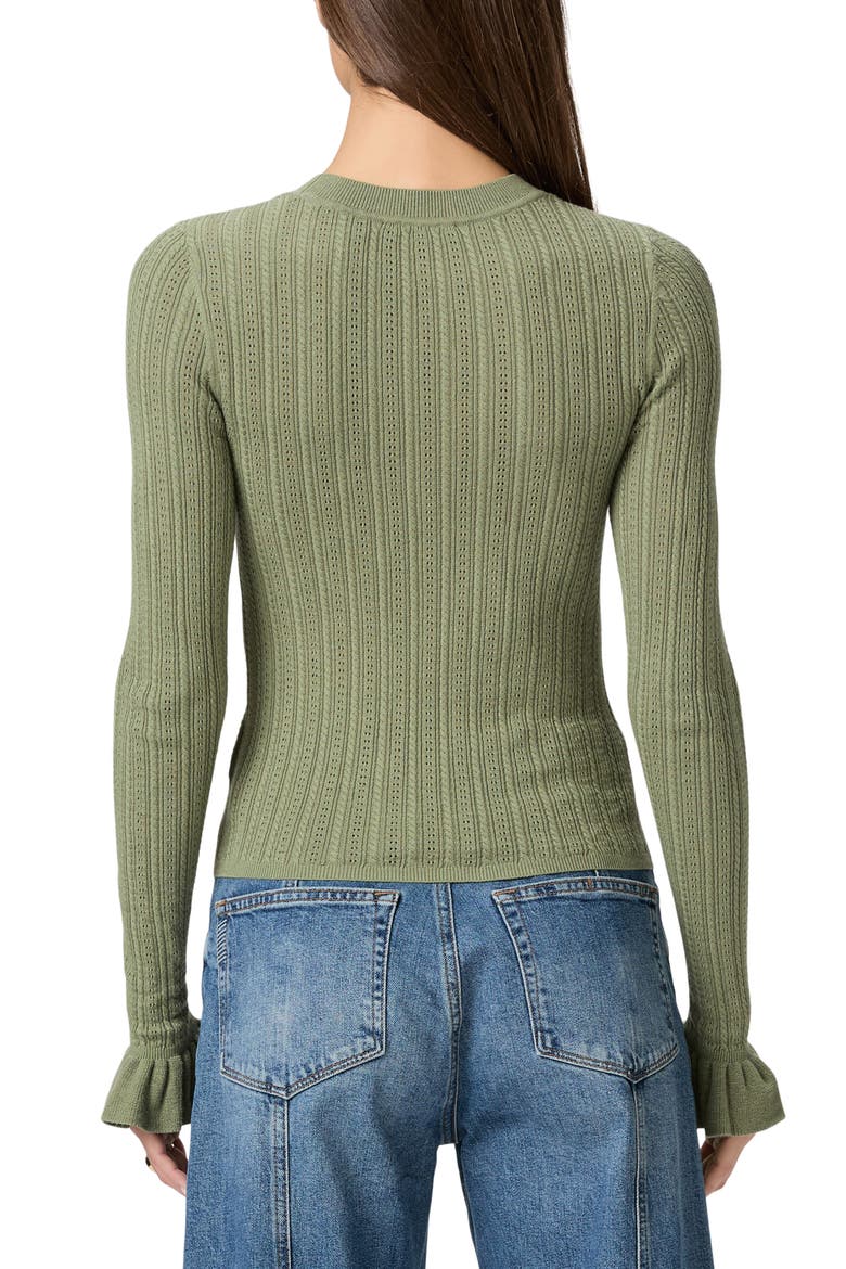 Ophelia Pointelle Organic Cotton Blend T-Shirt, Alternate, color, SAGE