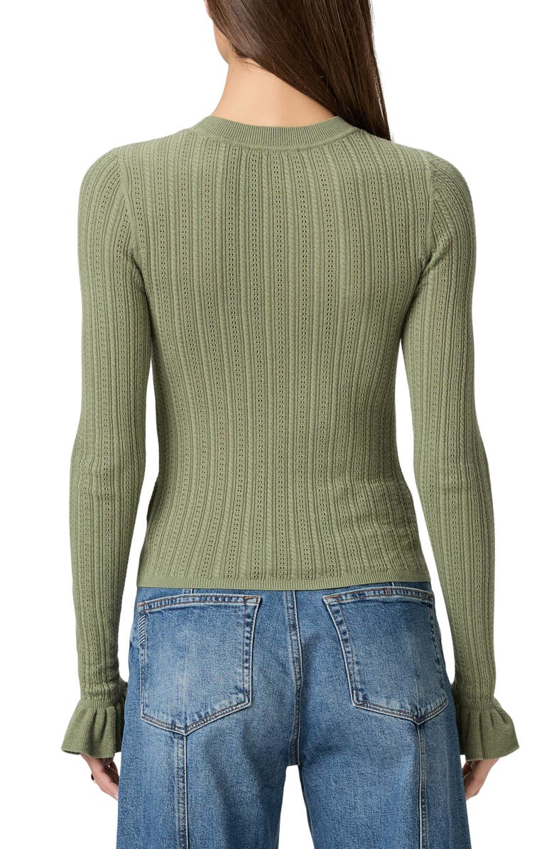 PAIGE Ophelia Pointelle Organic Cotton Blend T-Shirt, Alternate, color, Sage