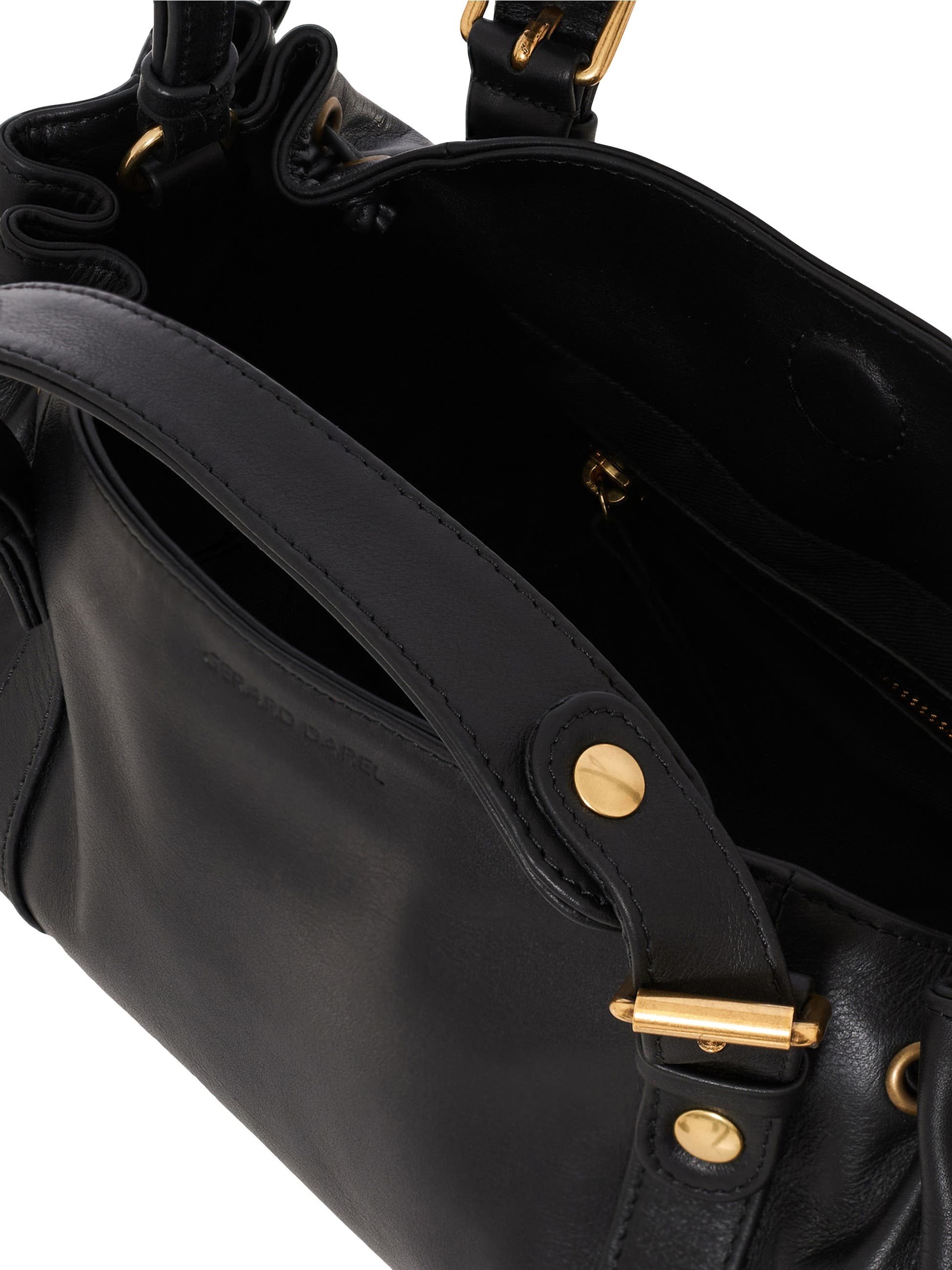 GERARD DAREL 12H Mini Leather Shoulder Bag, Alternate, color, Black