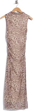 Madden Girl Funnel Neck Ruched Maxi Dress