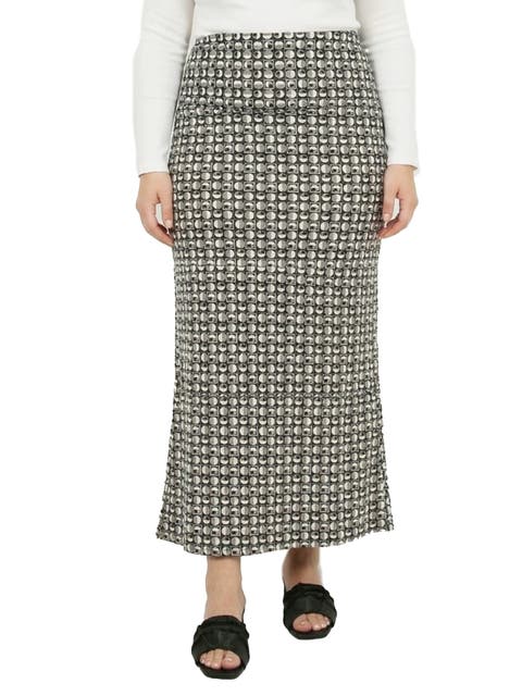 Curvy Essential Geometric Print Foldover Waist Maxi Skirt