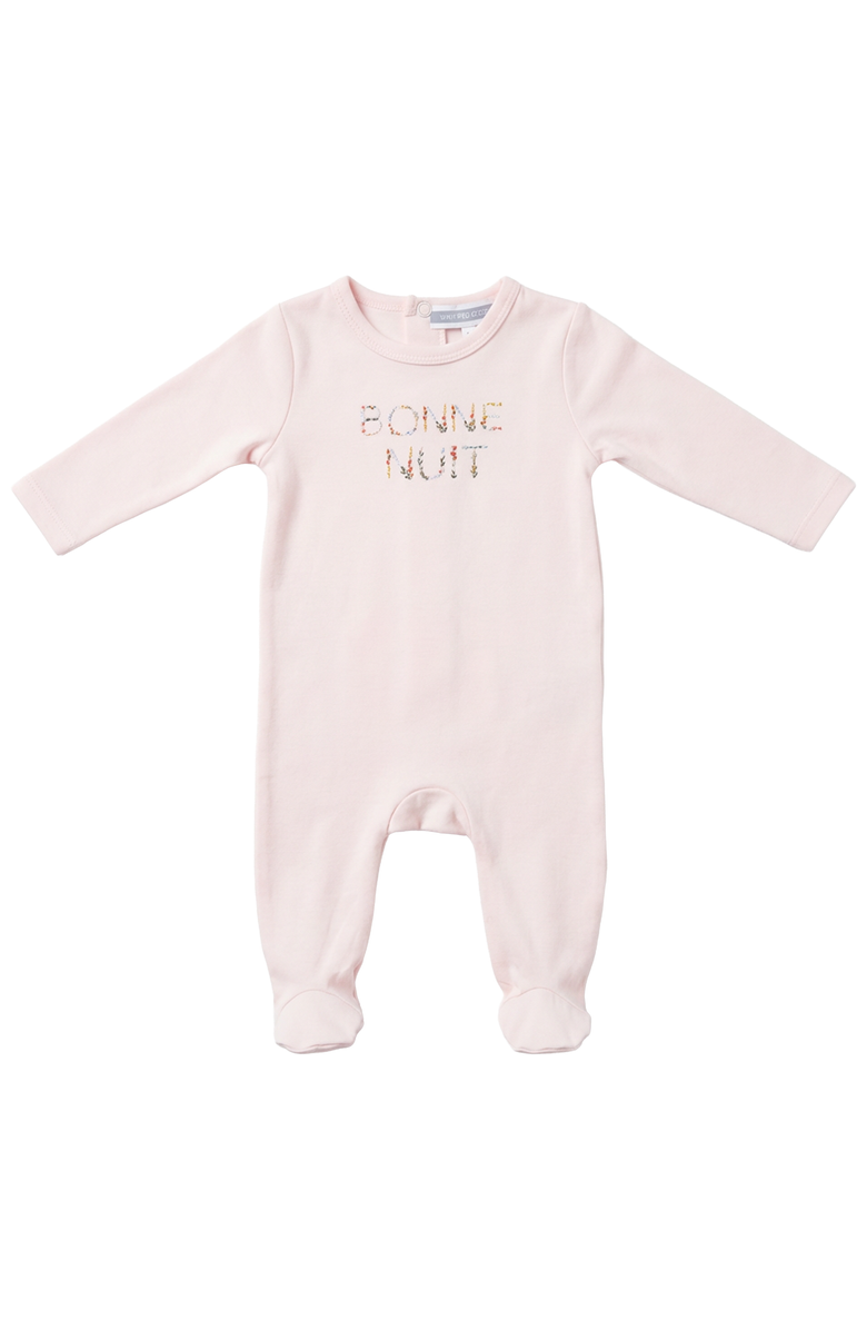 Whipped Cocoa Girl Bonne Nuit Cotton Spandex Snap Back Romper, Main, color, Pink Sorbet