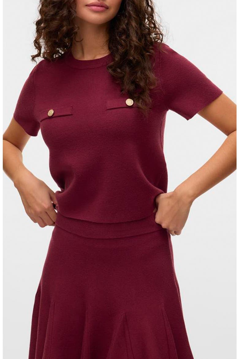 Kristen Short Sleeve Sweater, Main, color, SYRAH