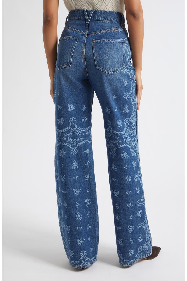 Taylor High Waist Wide Leg Jeans, Alternate, color, INDIGO BANDANA