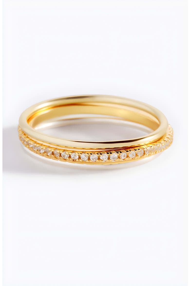 Gold and Silver Stacking Ring Set, Alternate, color, 18k Gold Plated Brass