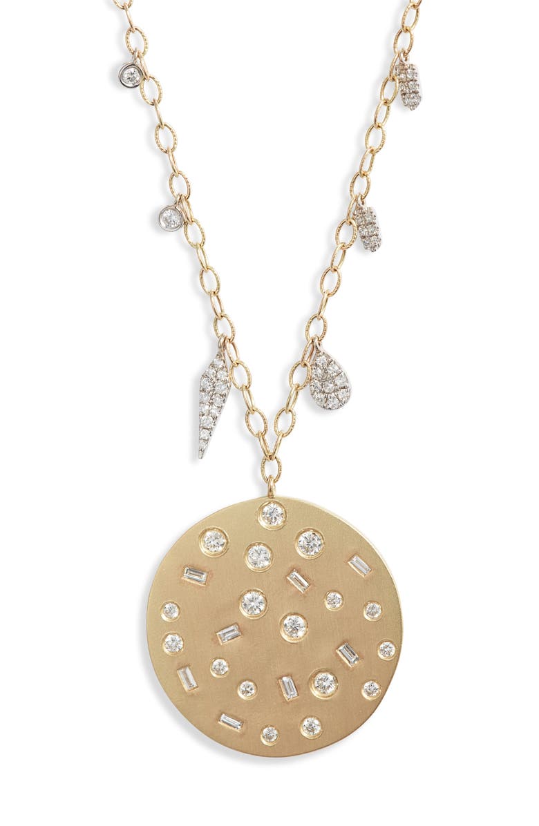 Meira T Diamond Medallion Pendant Necklace, Main, color, Yellow Gold