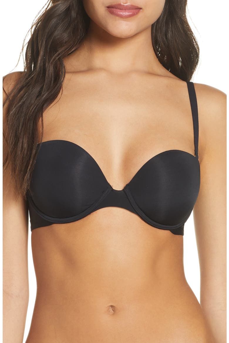 Minimal Contour Underwire Strapless Bra, Alternate, color, BLACK