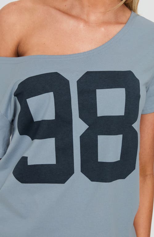 Princess Polly Stayback One-shoulder Graphic T-shirt In Blue