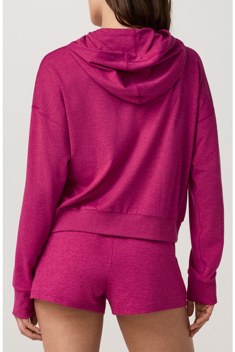 Halo Modern Zip Hoodie, Alternate, color, DRAGON FRUIT HEATHER