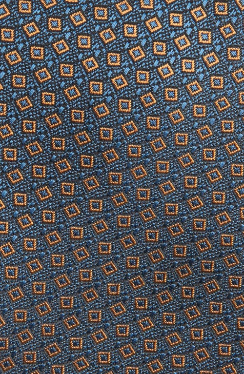 Canali Geometric Silk Tie In Blue