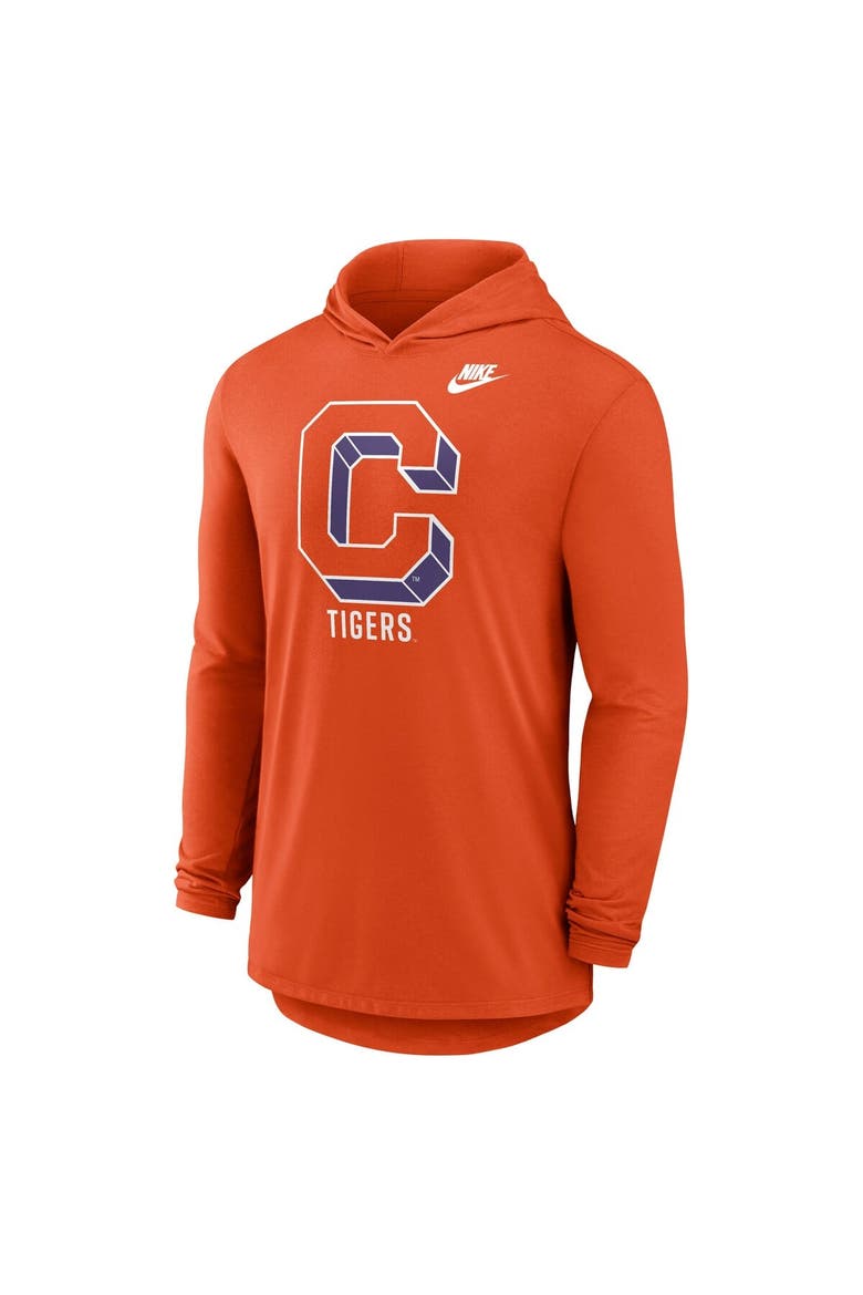 Men's Nike Orange Clemson Tigers Legacy Tri-Blend Dri-FIT Long Sleeve Hoodie T-Shirt, Alternate, color, Orange