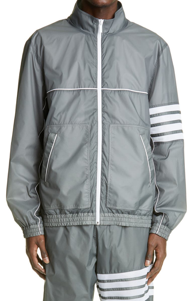 Thom Browne Oversize Zip Front Track Jacket, Main, color,