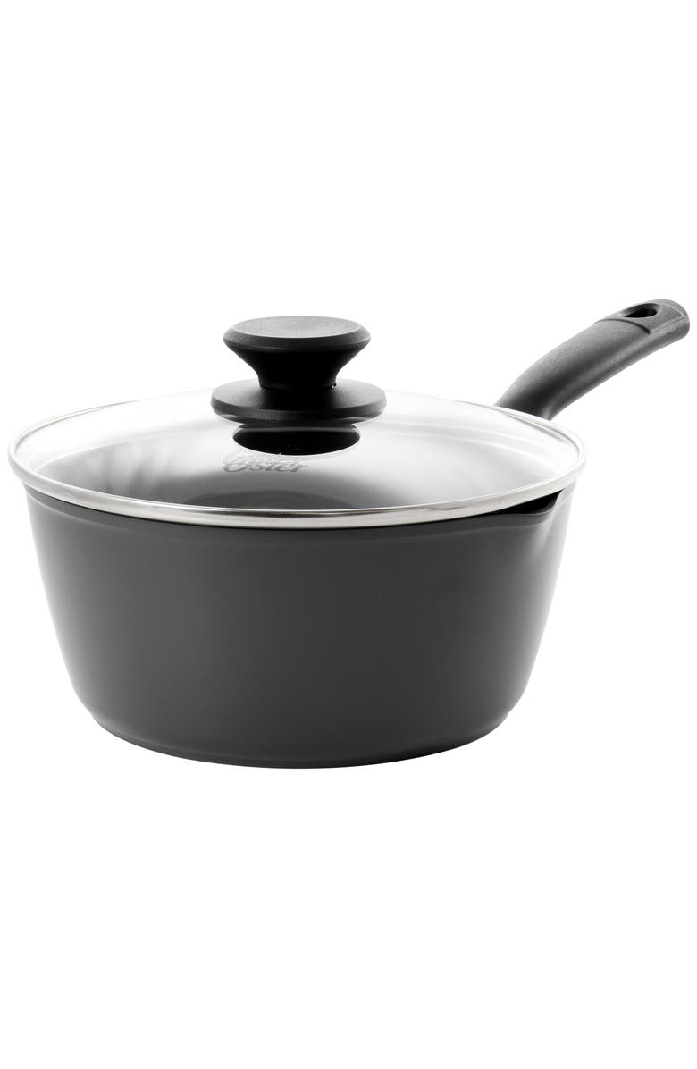 OSTER Kingsway 2.6 Quart Aluminum Nonstick Saucepan, Main, color, Black