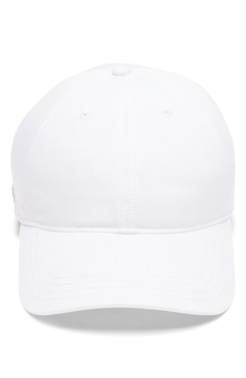 Lacoste Essential Cotton Twill Baseball Cap In White