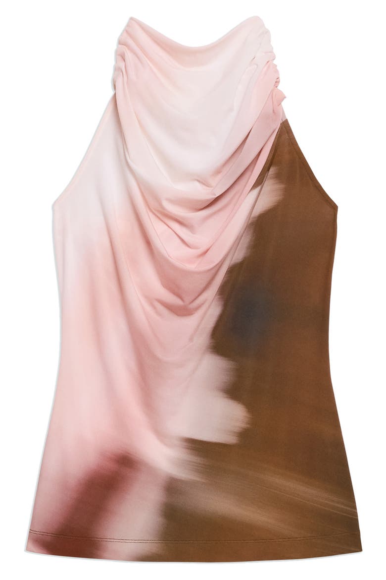 Batik Print Ruched Sleeveless Top, Alternate, color, PINK MULTI