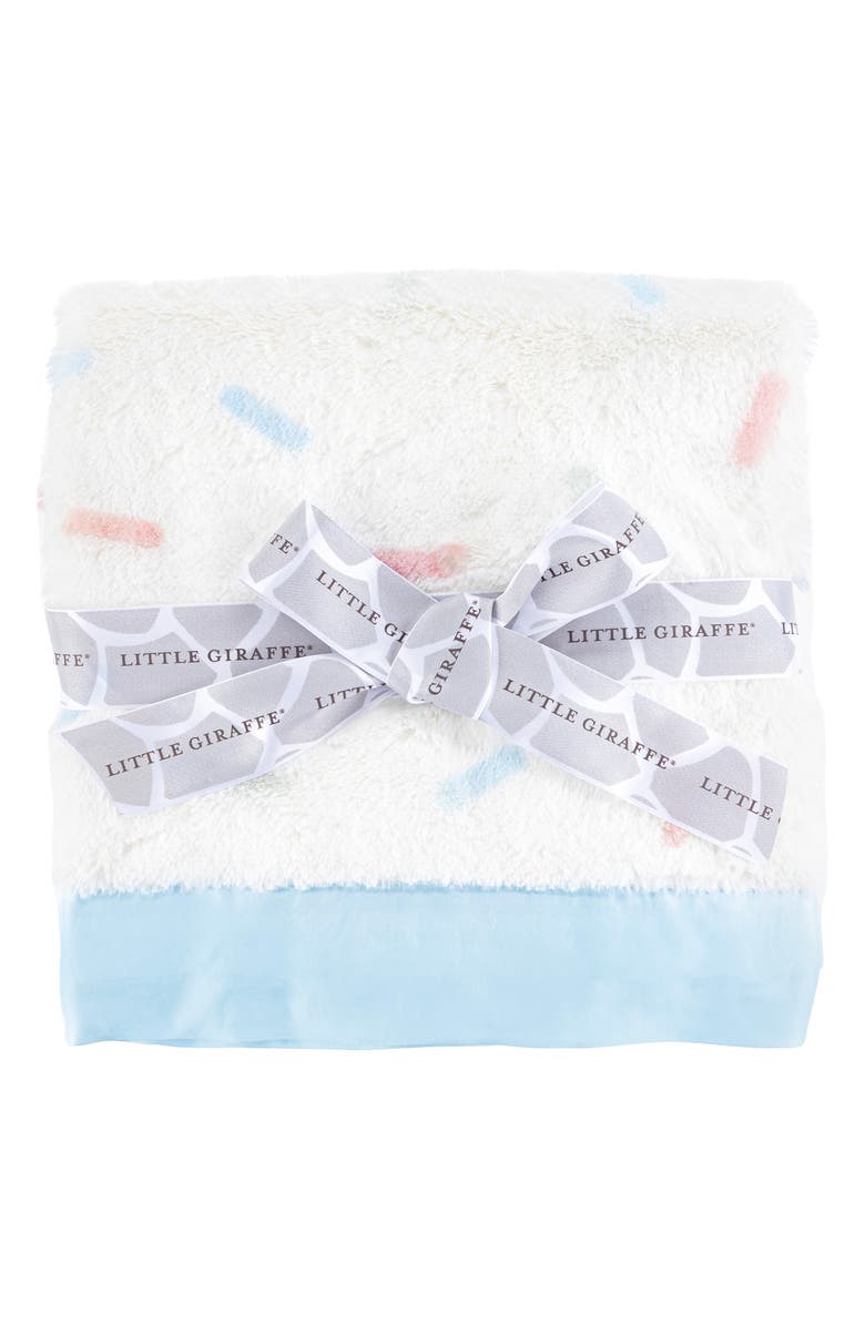 Little Giraffe Luxe Sprinkles Faux Fur Baby Blanket, Main, color, 