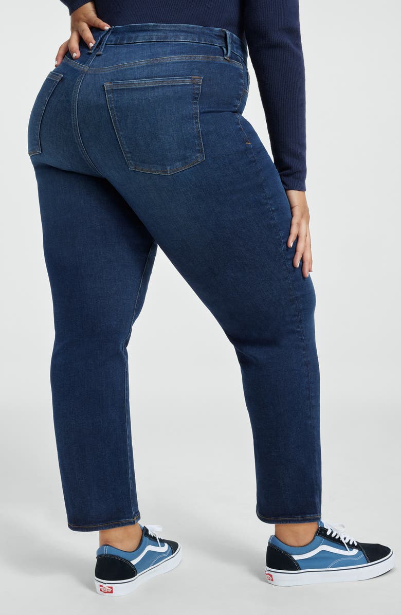 Good American Pull-On Straight Leg Jeans, Alternate, color, 