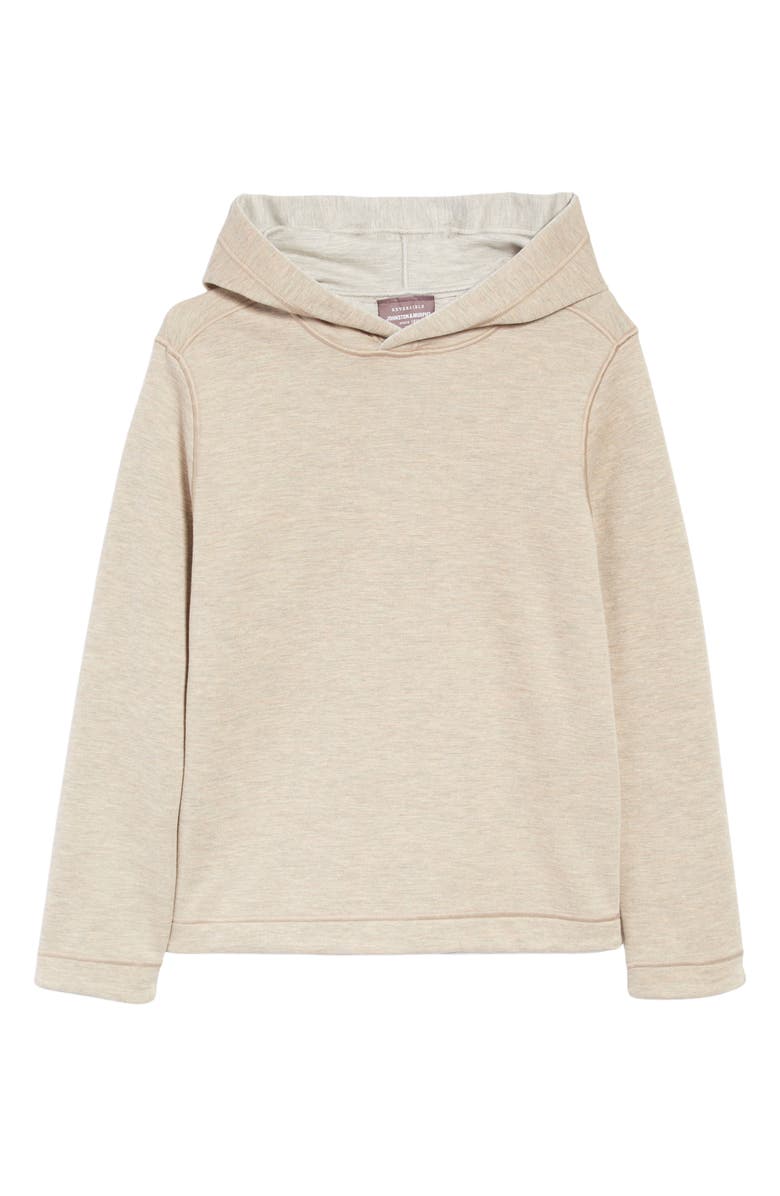 Johnston & Murphy Kids' Solid Reversible Hoodie, Main, color, Oatmeal/ Light Gray