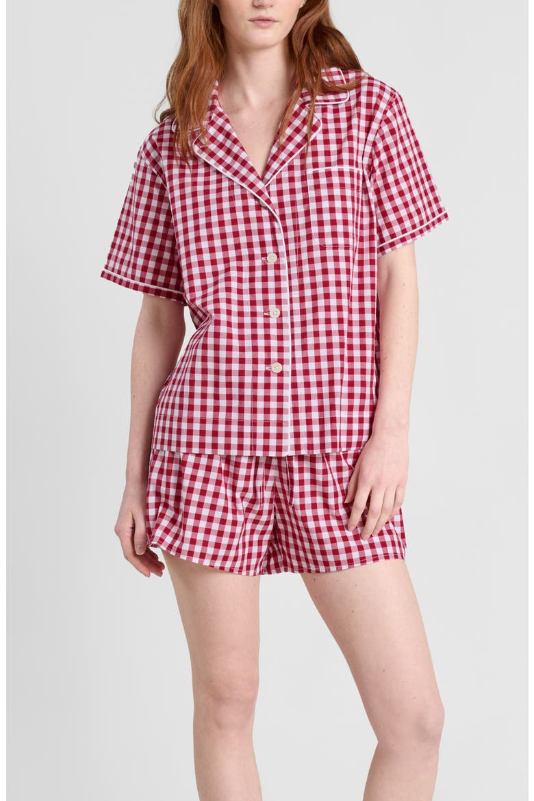 Corita Pajama Set, Main, color, Large Red Gingham