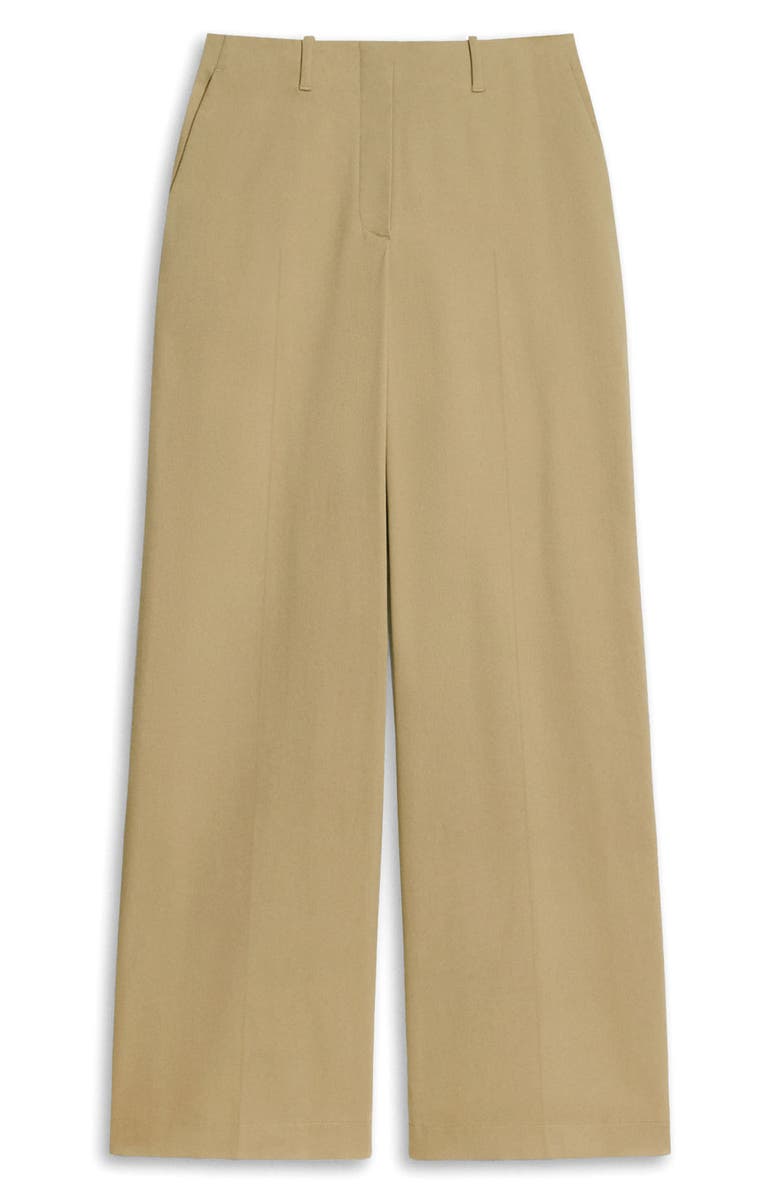 Theory Stretch Cotton Wide Leg Pants, Alternate, color, Dark Almond