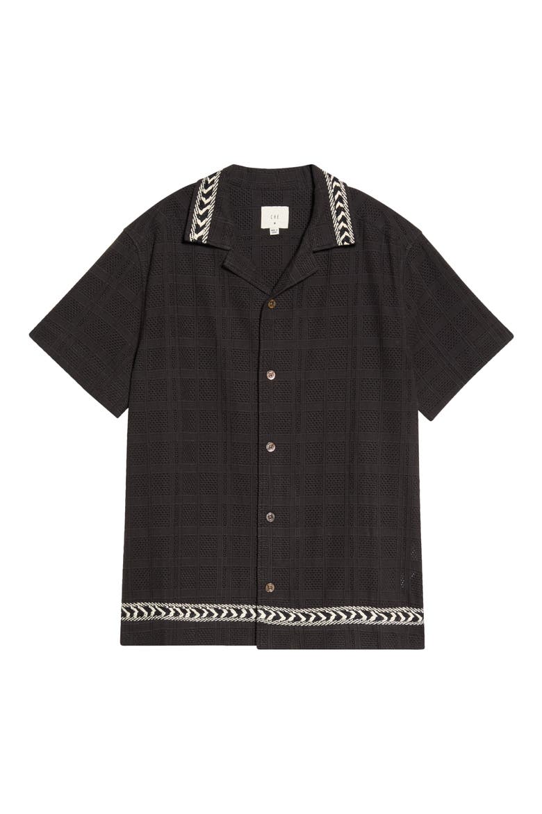 Vargon Cotton Camp Shirt, Main, color, BLACK-01