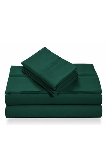 Azores Home 110 Gsm Extra Deep Pocket Sheet Set In Emerald Green