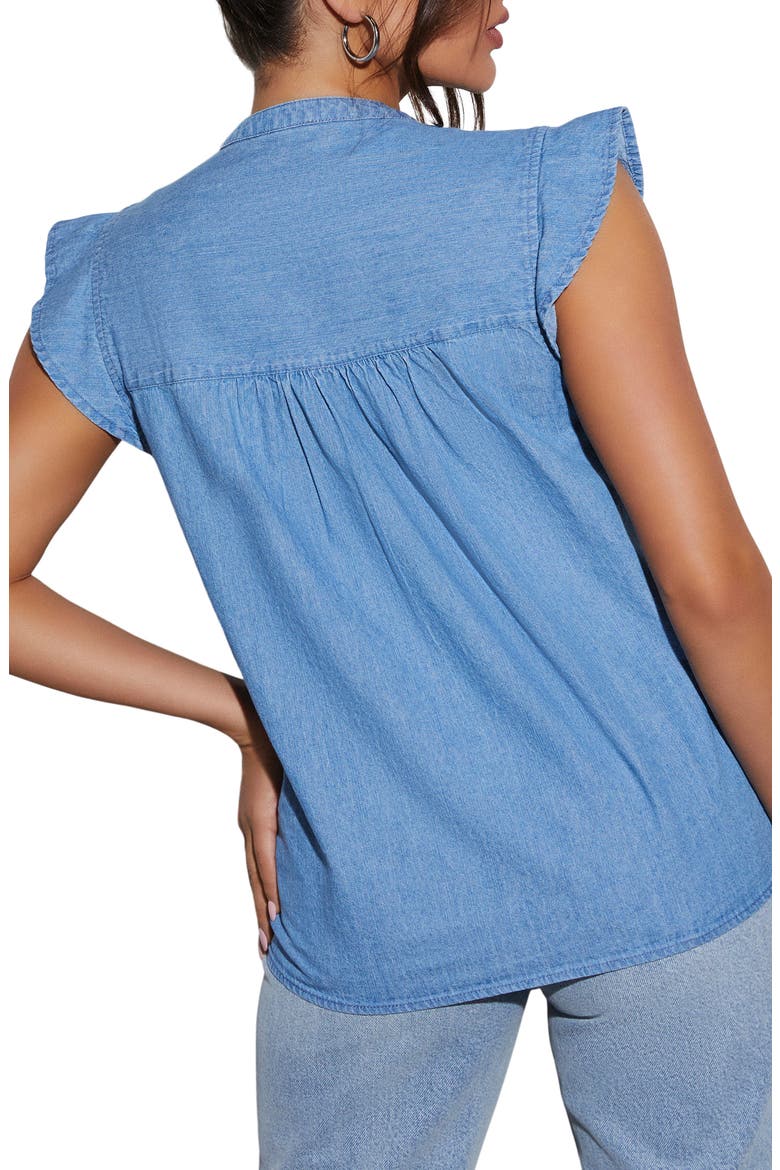 Ajay Short Sleeve Denim Button-Up Shirt, Alternate, color, LIGHT WASH