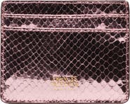Frances Valentine Snakeskin Embossed Metallic Leather Card Case