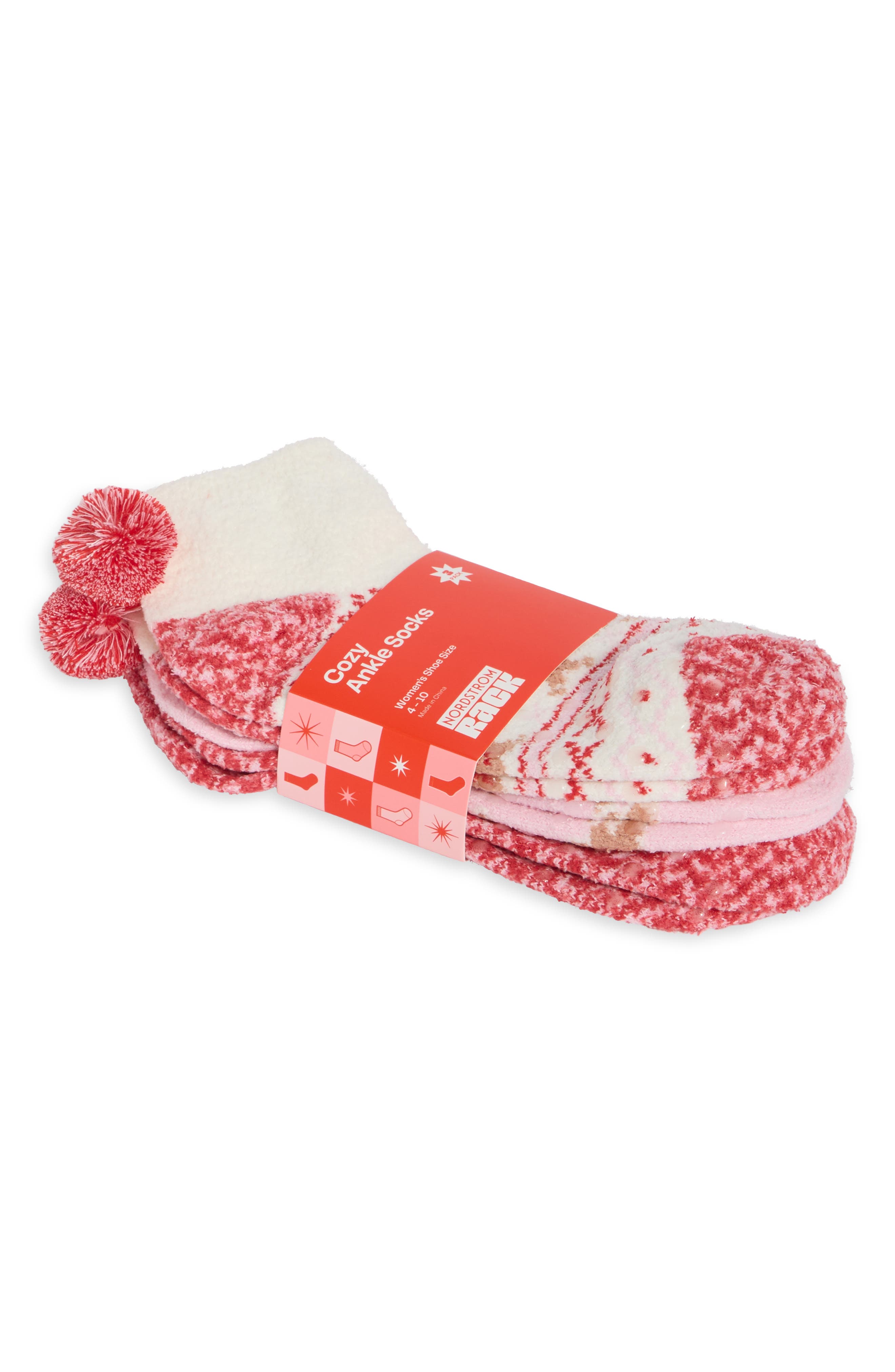 3-Pack Assorted Ankle Socks
