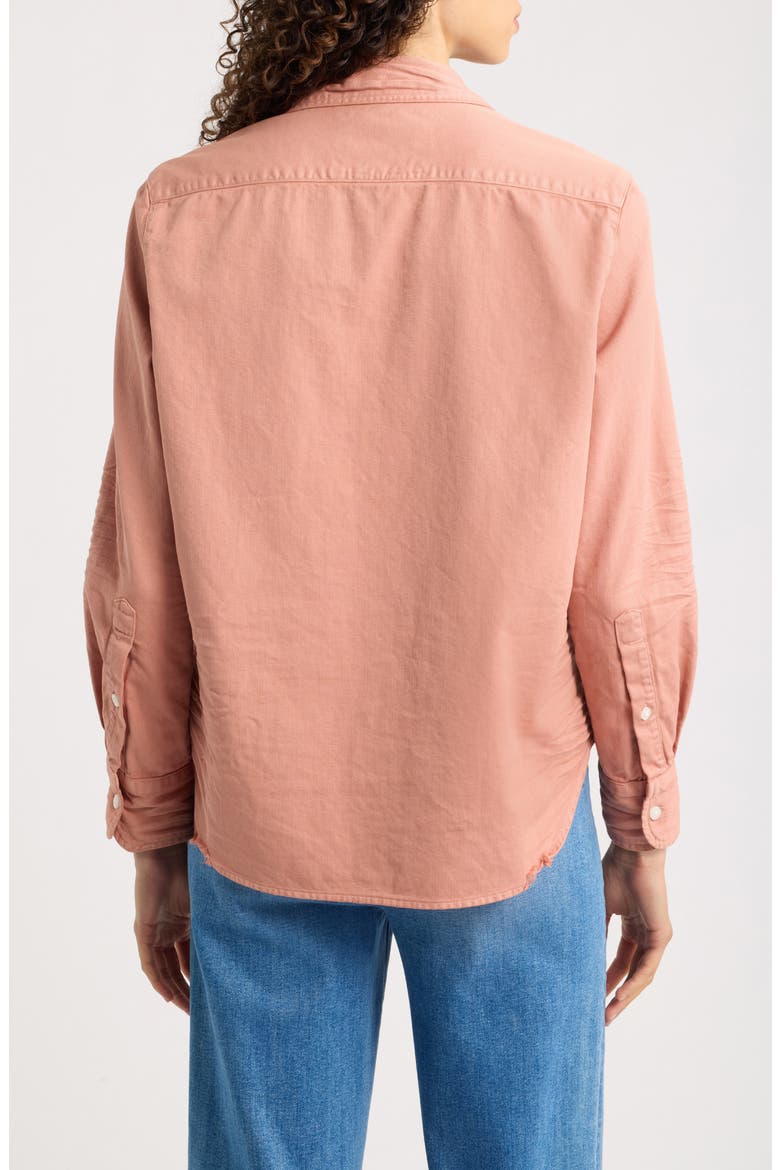 Relaxed Cotton Button-Up Shirt, Alternate, color, ADOBE