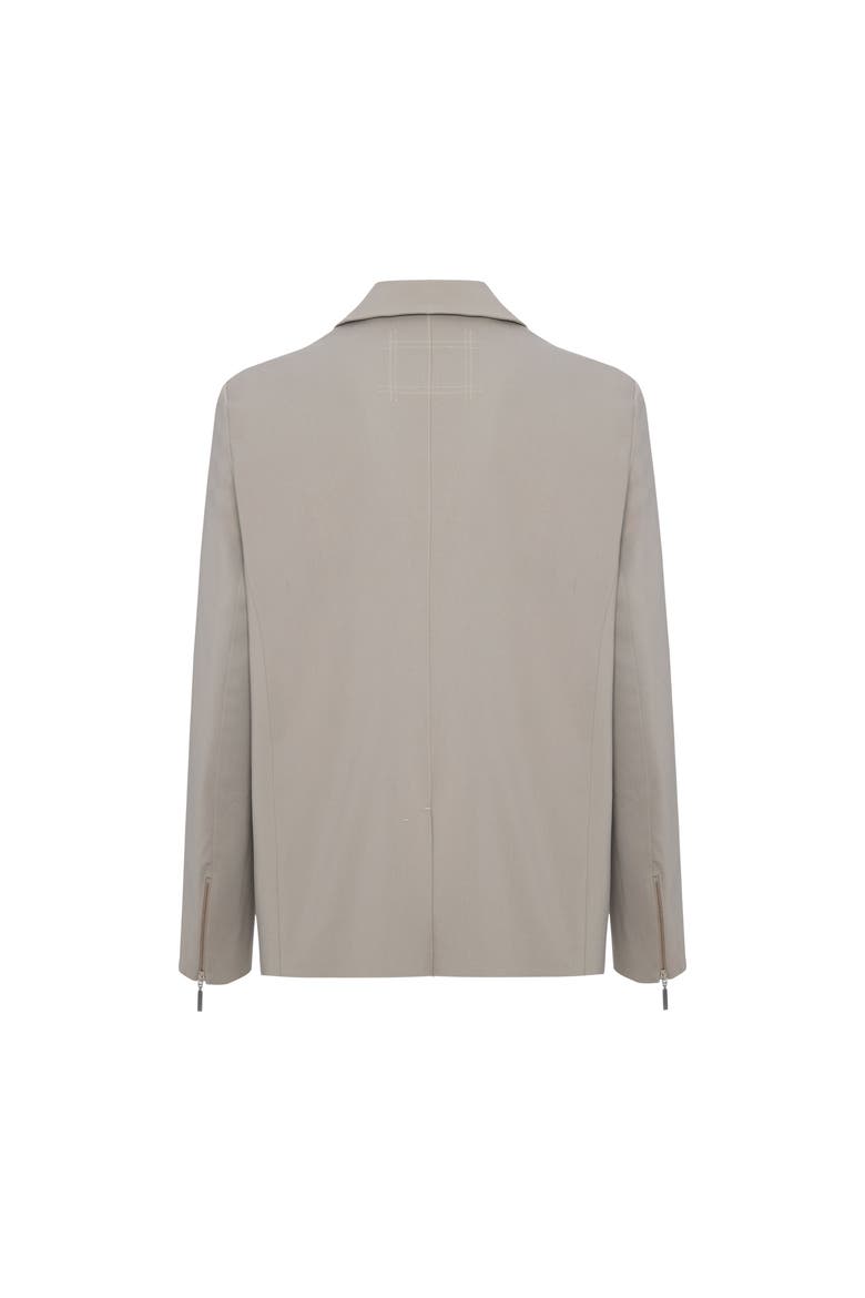 Cotton Zip Detail Woven Blazer, Alternate, color, beige