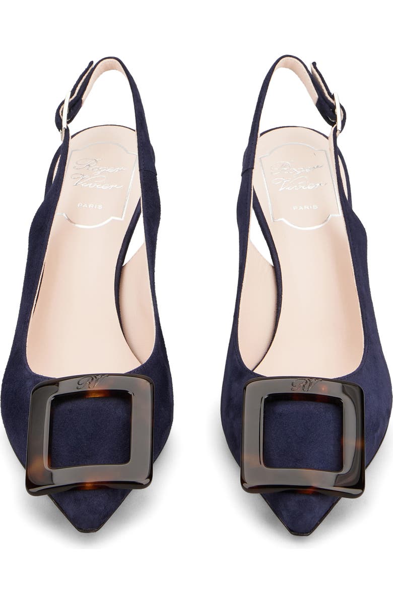 Roger Vivier Viv' in the City Tortoise Buckle Slingback Pump, Alternate, color, Galassia Scuro
