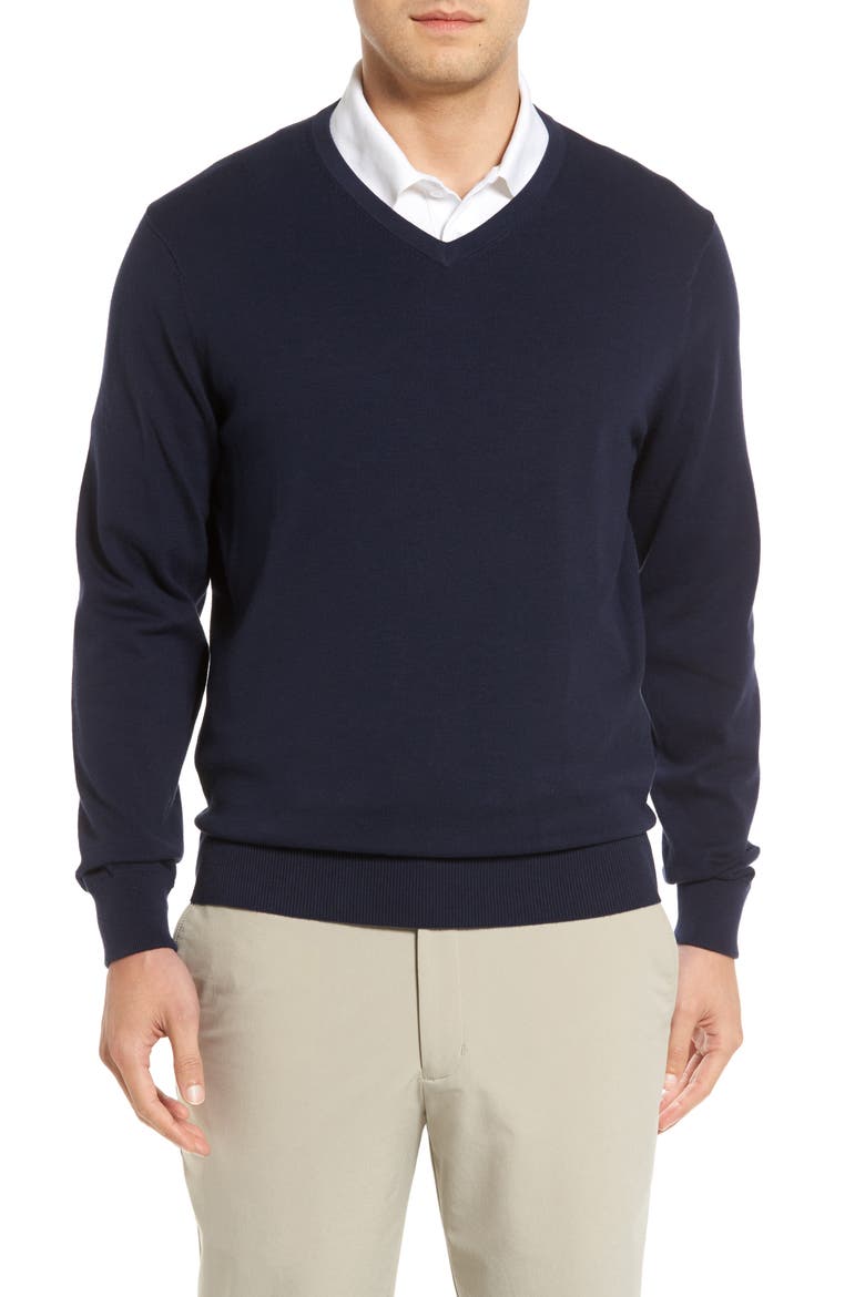 Lakemont V-Neck Sweater, Main, color, LIBERTY NAVY