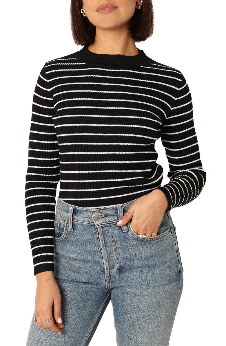 Petal & Pup Stacie Rib Top, Main, color, Black Stripe