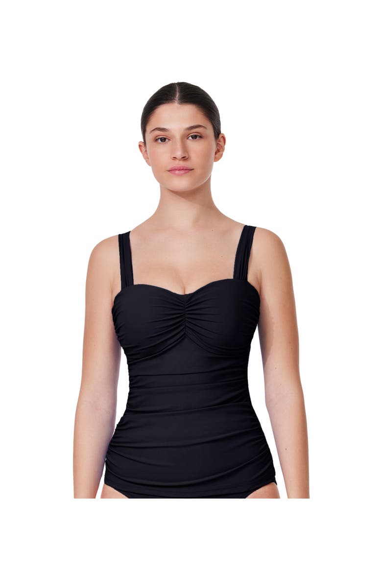 Tutti Frutti Underwire F-Cup Tankini Top Swimsuit, Main, color, Black