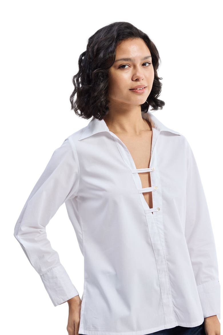 Crisp Details Button-down Shirt, Alternate, color, White