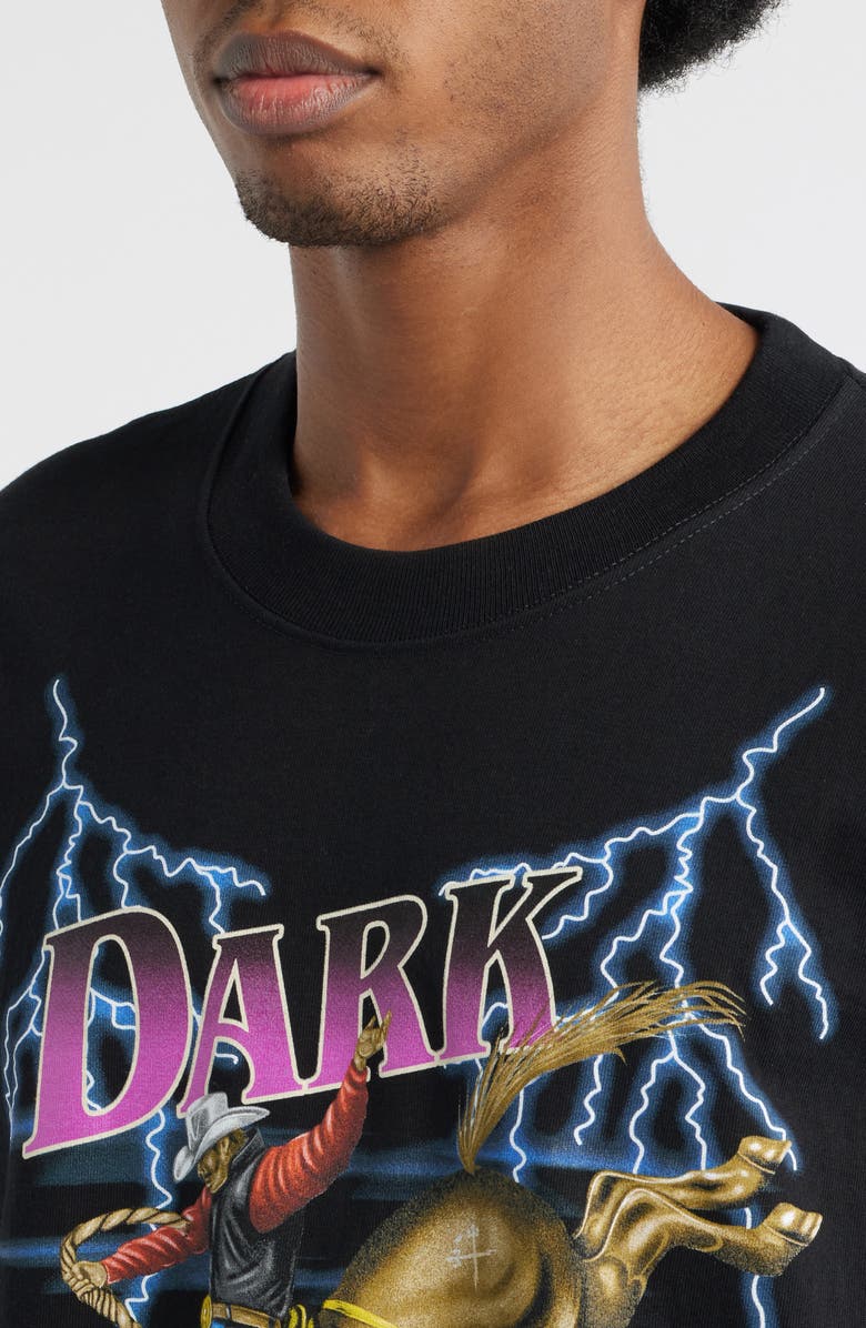 DARK SEAS Saddle Bronc Cotton Graphic T-Shirt, Alternate, color, Black