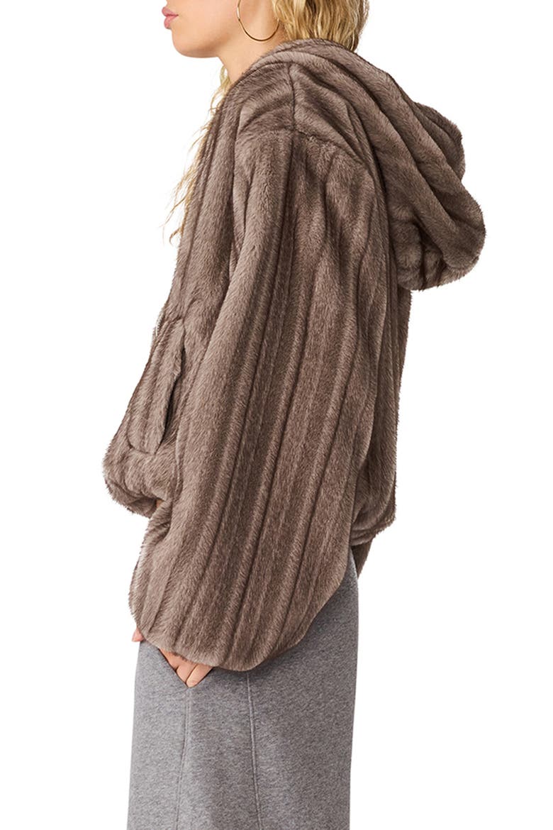 Mavis Faux Fur Jacket, Alternate, color, SILVER GREY