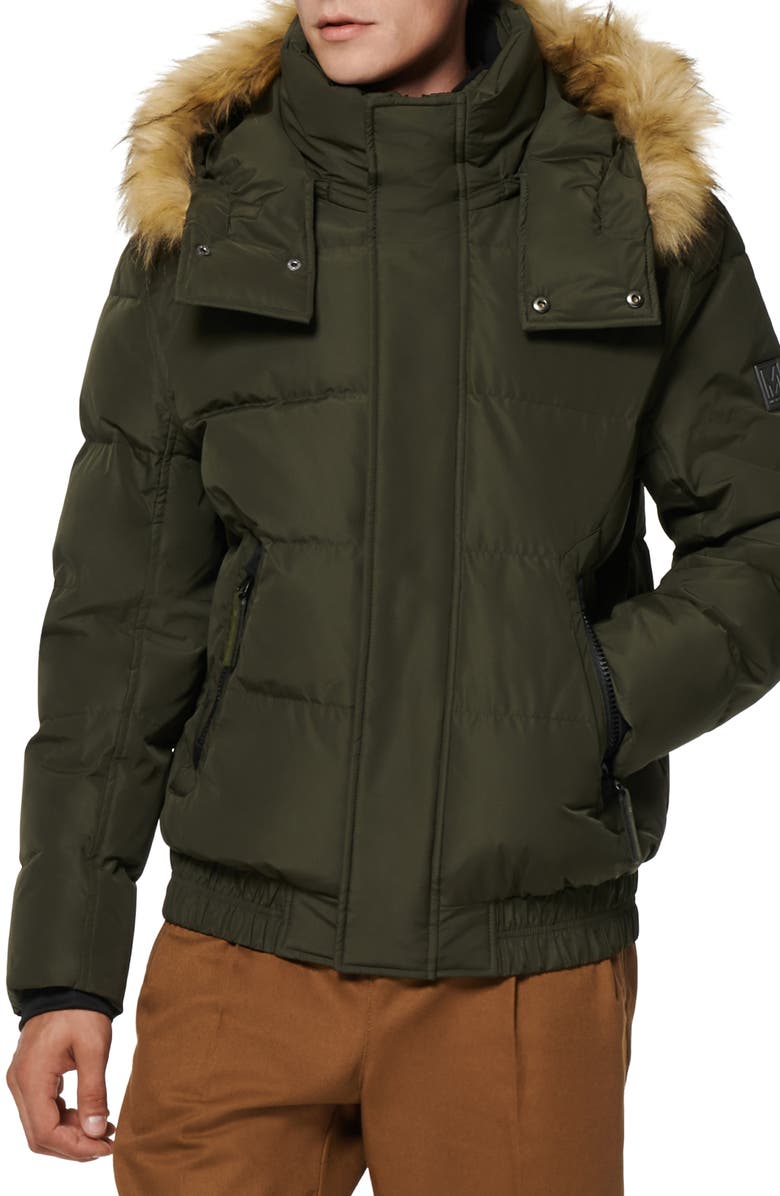 Marc New York Umbra Faux Fur Trim Quilted Jacket, Main, color,
