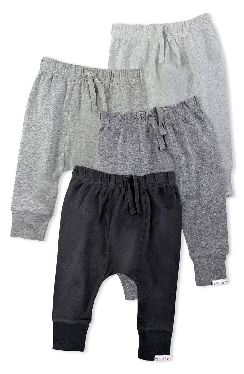 BUTTERBLU Jordan Assorted 4-Pack Organic Cotton Joggers, Main, color, Stone