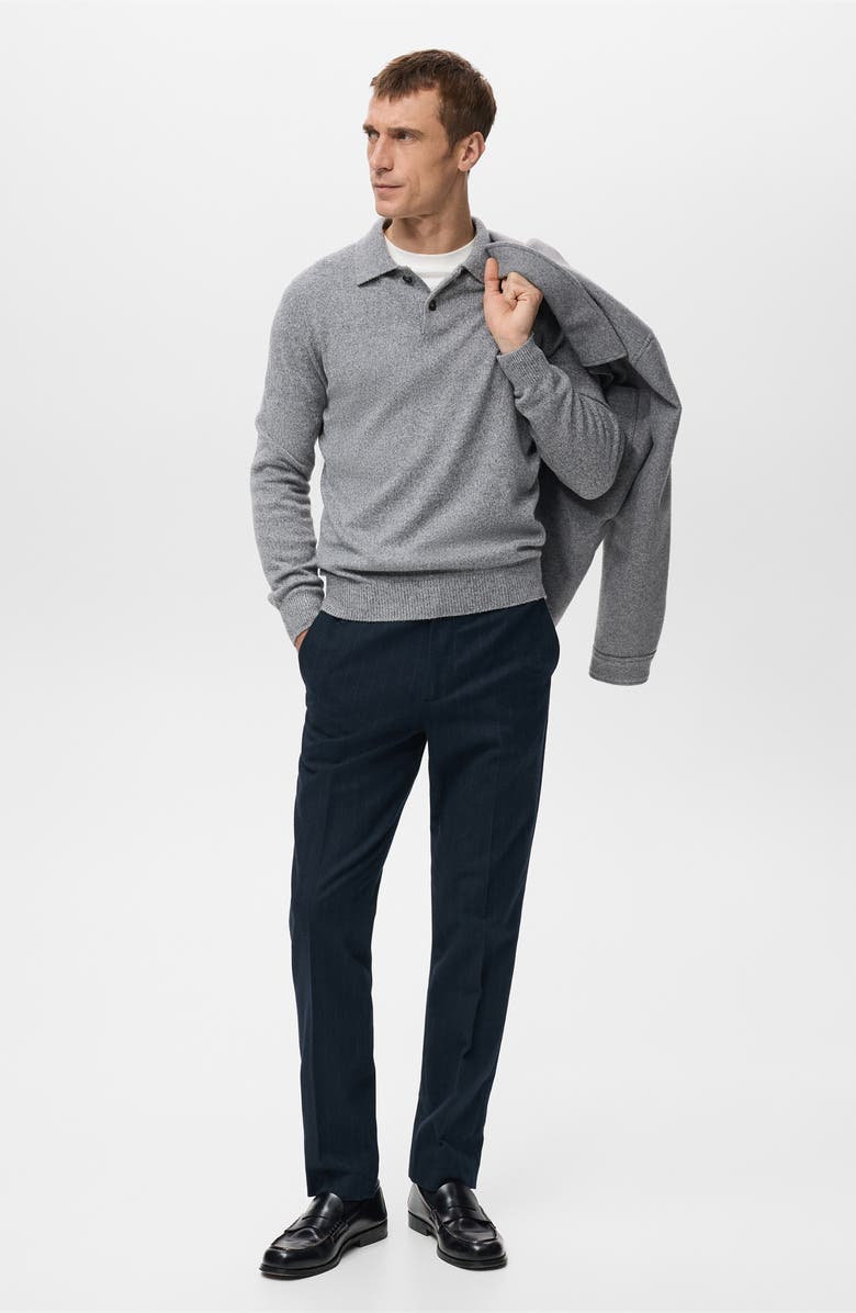MANGO Polo Sweater, Alternate, color, Grey