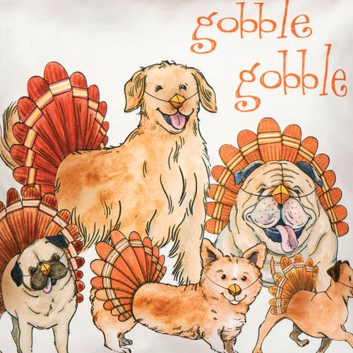 C & F Home C&f Home The Gobblers Dog Festive Turkeys Gobble Gobble Premium Indoor/outdoor Accent Throw Pillow, In Multi