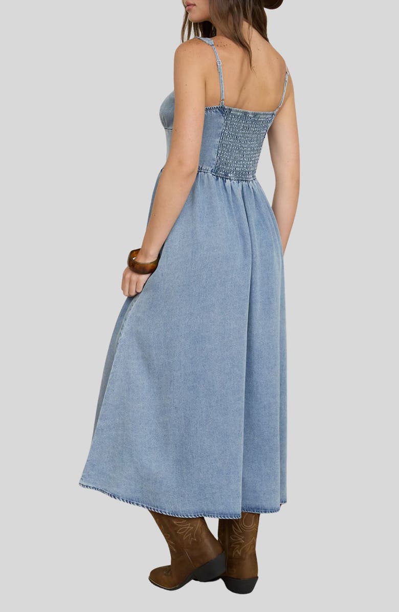 Blu Pepper Chambray Corset Midi Dress, Alternate, color, Chambray