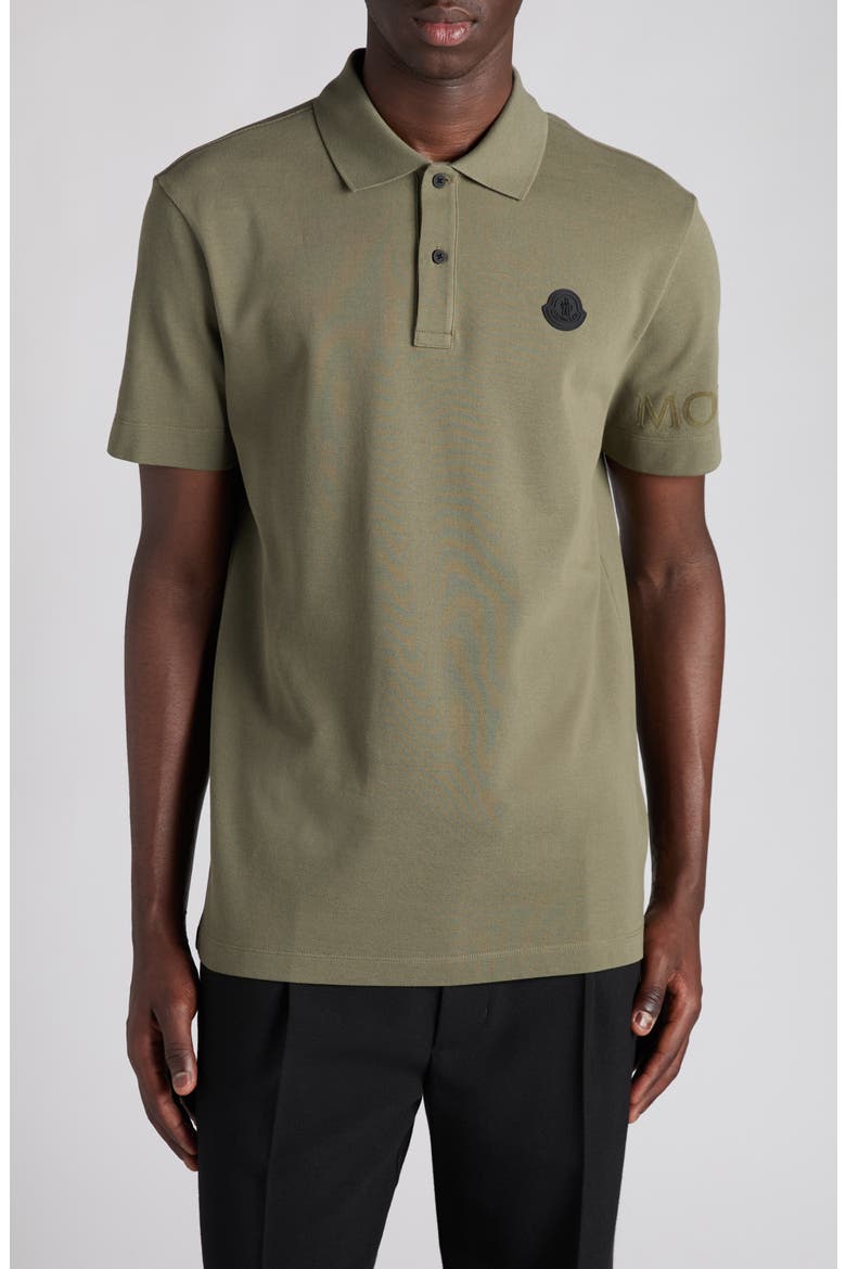 Logo Patch Cotton Polo, Main, color, DUSTY OLIVE