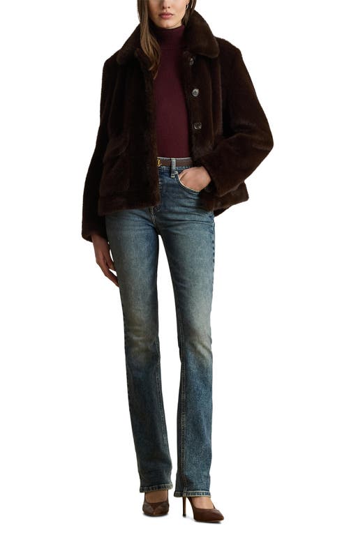 Ralph Lauren Lauren  Faux Fur Jacket In Brown