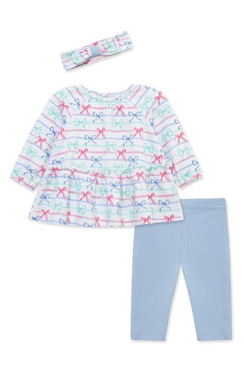 Ribbons Cotton Tunic, Pants & Headband Set (Baby)