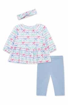 Ribbons Cotton Tunic, Pants & Headband Set