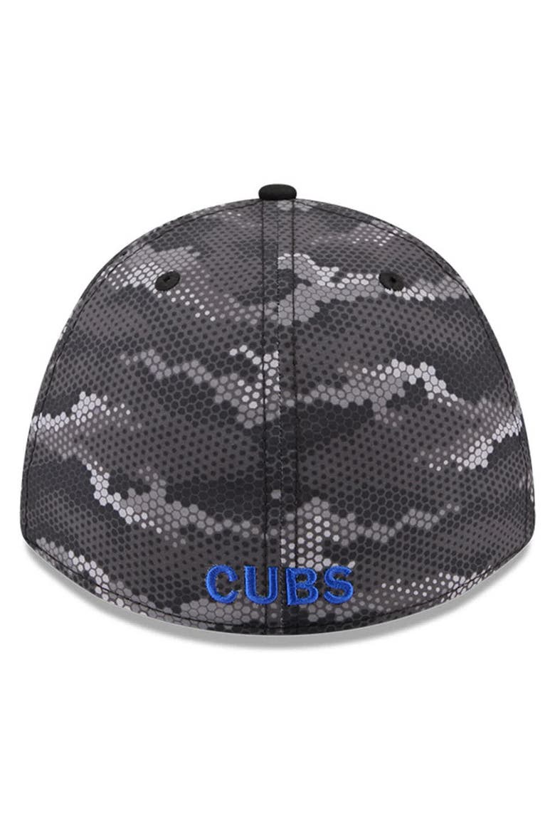 Men's New Era Black Chicago Cubs Camo 39THIRTY A-Frame Flex Hat, Alternate, color, Black
