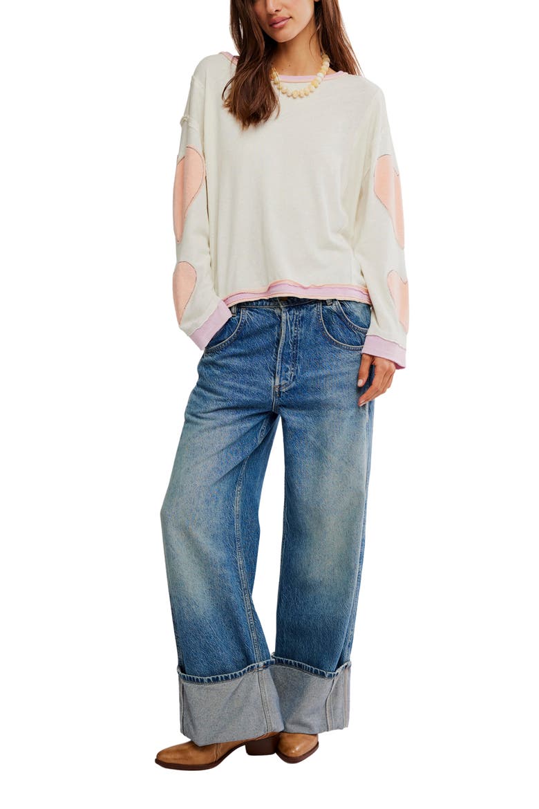 You're a Star Cotton Knit Top, Alternate, color, MINT HEART COMBO